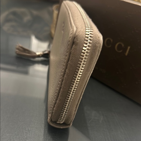 Gucci Gray Leather Bamboo Tassel Zip Around Long Wallet - Picture 6 of 13